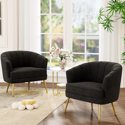 Andeworld Velvet Accent Chair, Upholstered Modern Single Sofa Side Chair