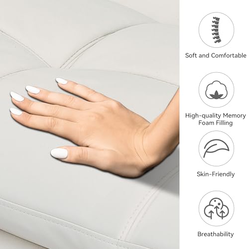 71" Convertible Futon Sofa,Faux Leather Futon Couch Bed,Sleeper Sofa Bed,Memory Foam Modern Folding Small Loveseat for Living Room,Office,Apartment