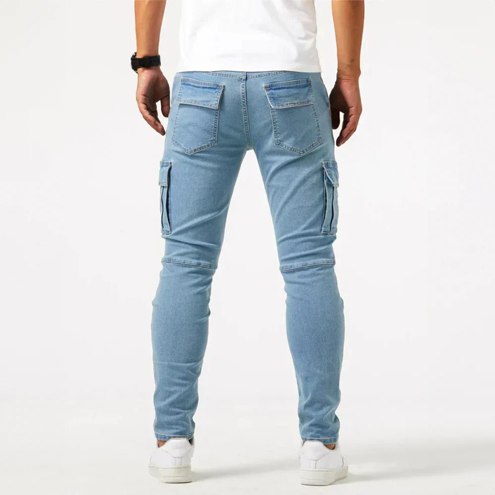 Gavin™ | Elastic Cargo Denim Pants