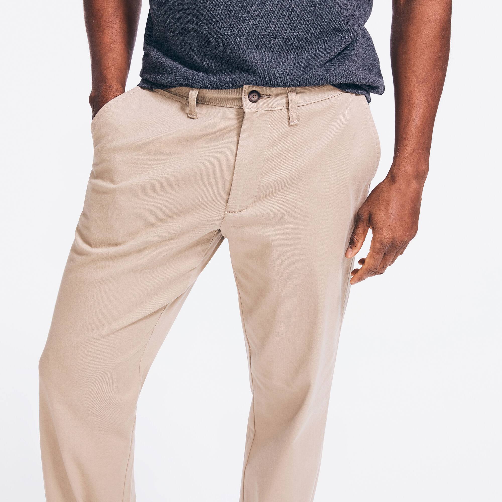 Nautica Men&s Classic Fit Flat Front Deck Pant True Khaki, 33x30