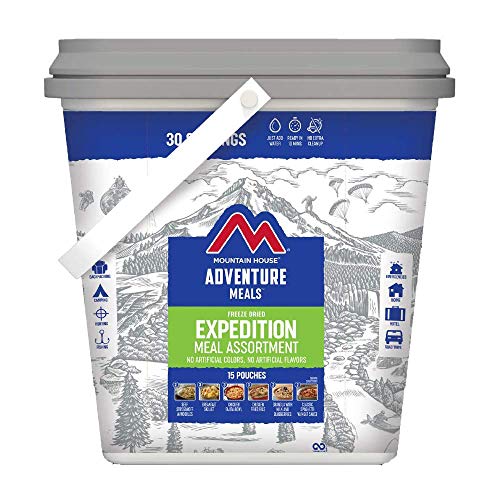 Mountain House Expedition Meal Assortment Bucket Freeze Dried Backpacking & Camping Food 30 Servings