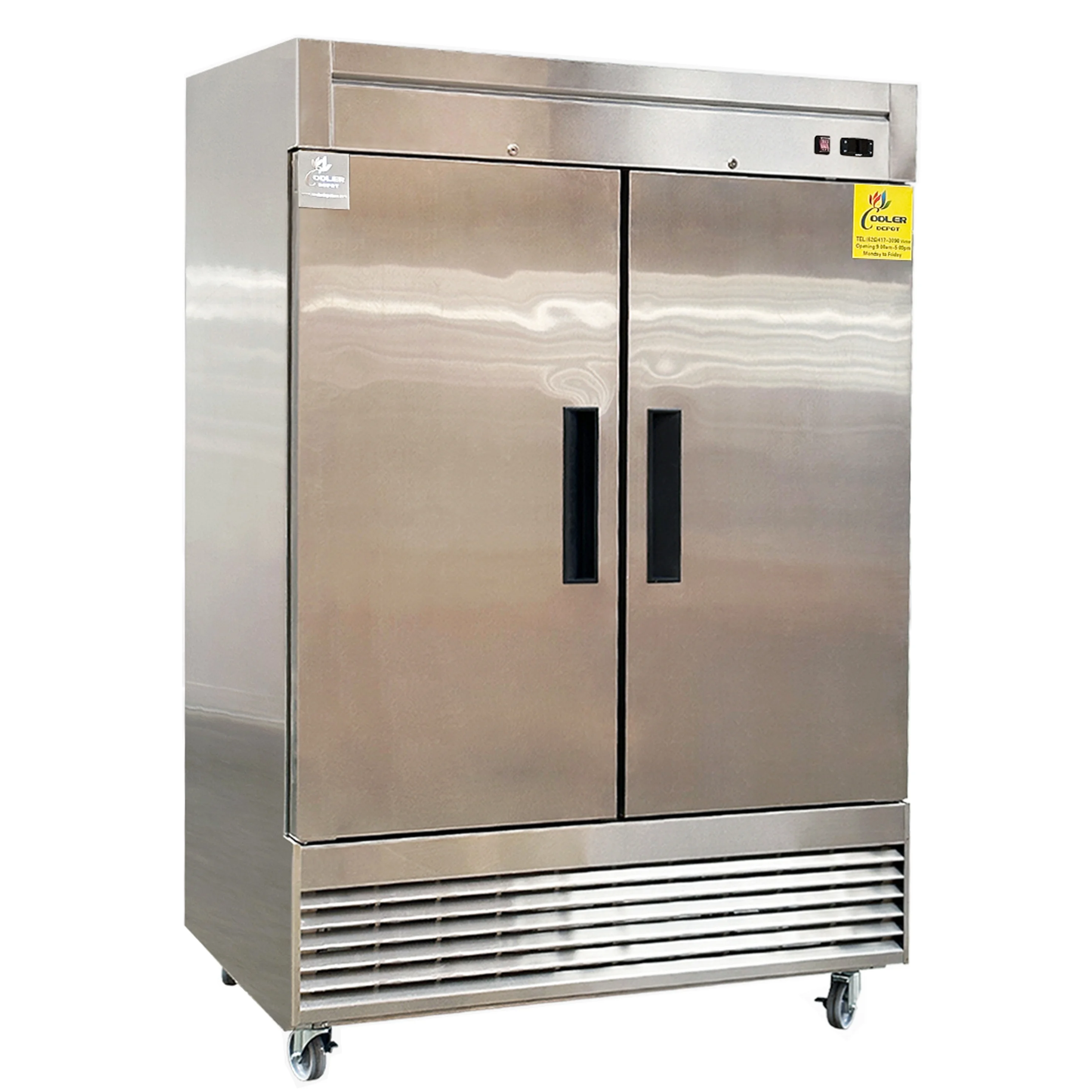 NSF 43 Cu.ft Reach-In double Door commercial  Refrigerator fridge icebox SS interior C55R