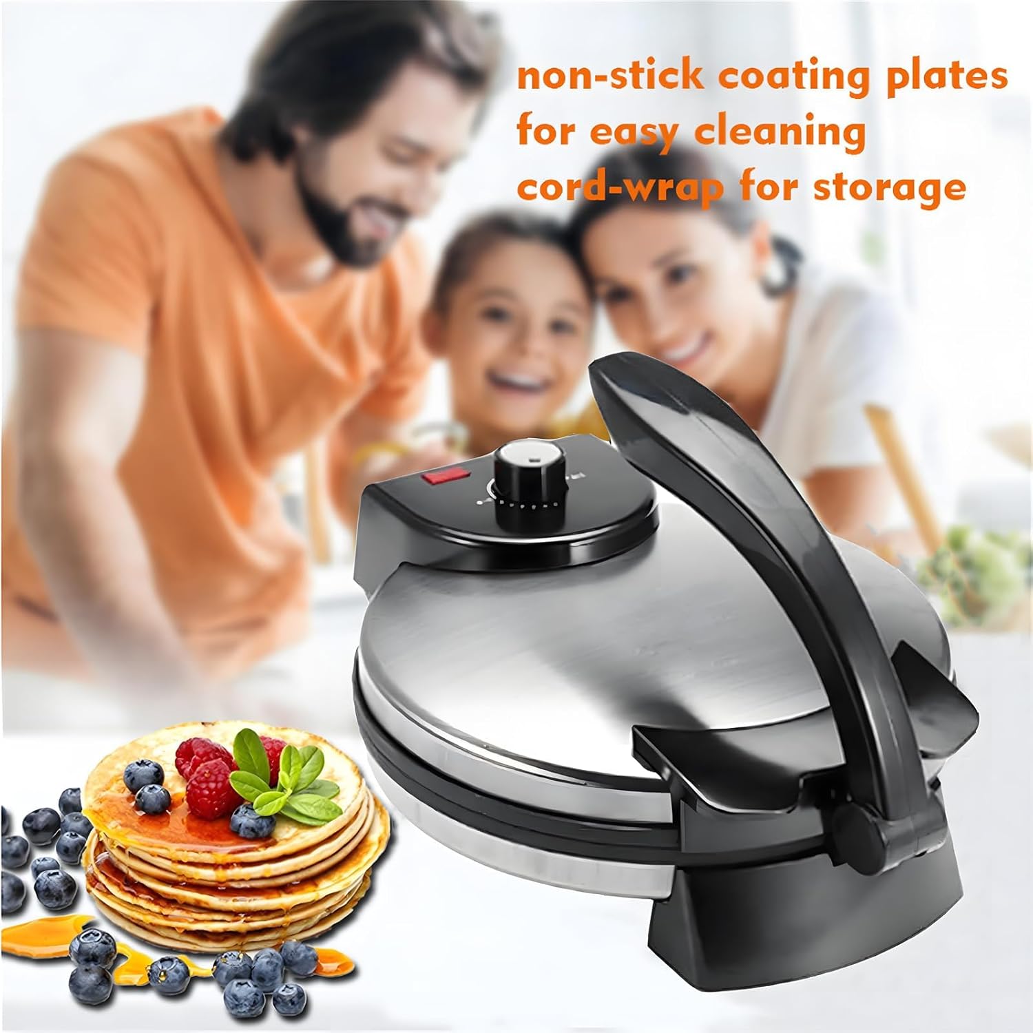 Electric Roti Maker Tortilla Press 10 Inch Multipurpose Electric Tortilla Maker Automatic Electric Chapati Press with Removable Handle Roti Tortilla