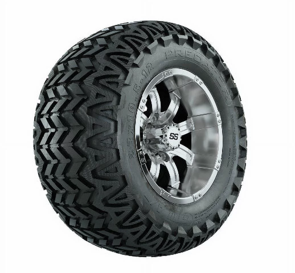 GTW Tempest 12" Chrome Finish Golf Cart Wheel on 23x10.5-12 All-Terrain Golf Cart Tire |Lifted |Set - Curated Treasures Market