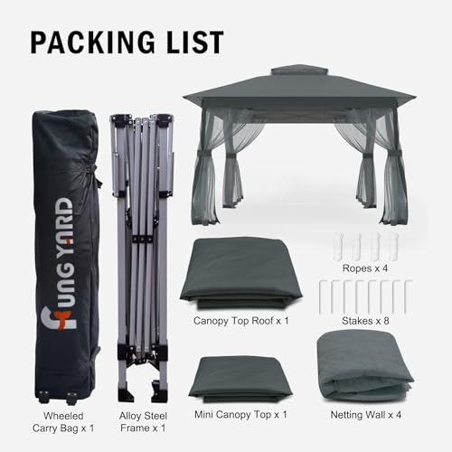 Outdoor Pop Up Gazebo 10x10 - Instant Canopy Tent with Mosquito Nettings