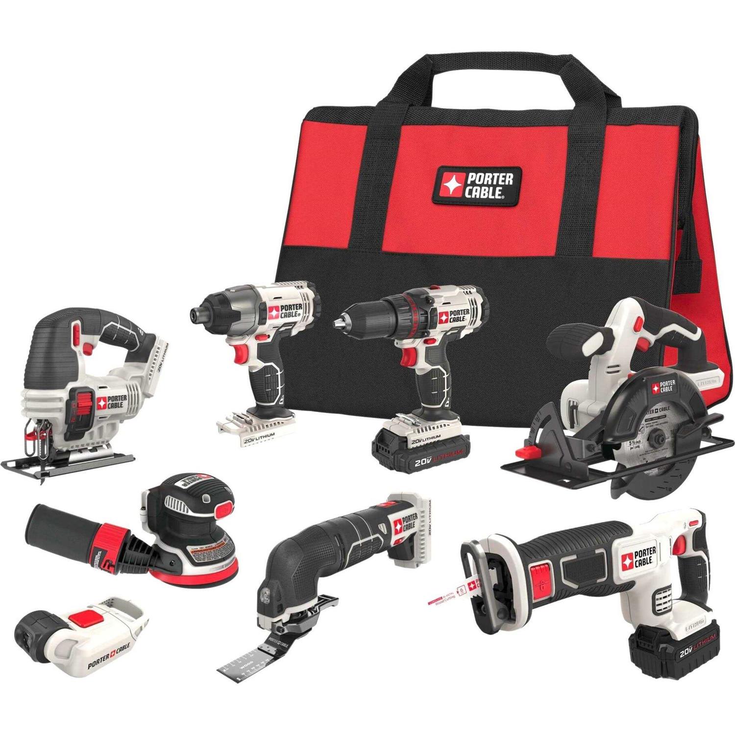 Porter-Cable PCCK6118 20V Max Lithium Ion 8-Tool Combo Kit - Shop Hardware Tools Online Store