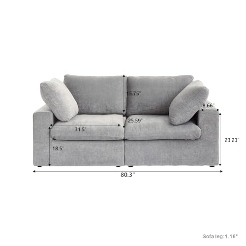 160.6" Cloud Couch Modular Sectional Sofa for Livingroom,Oversized Convertible Sofa with Storage Ottomans,6 Seat Wide Couches