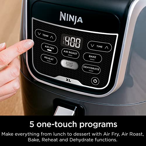 Ninja Air Fryer, Roast, Bake, Air Fry, Roast, Broil, Reheats, & Dehydrates, 4-in-1, Fries, Frozen Food, Veggies, and Juicy Meat, Less Oil, Easy Meals
