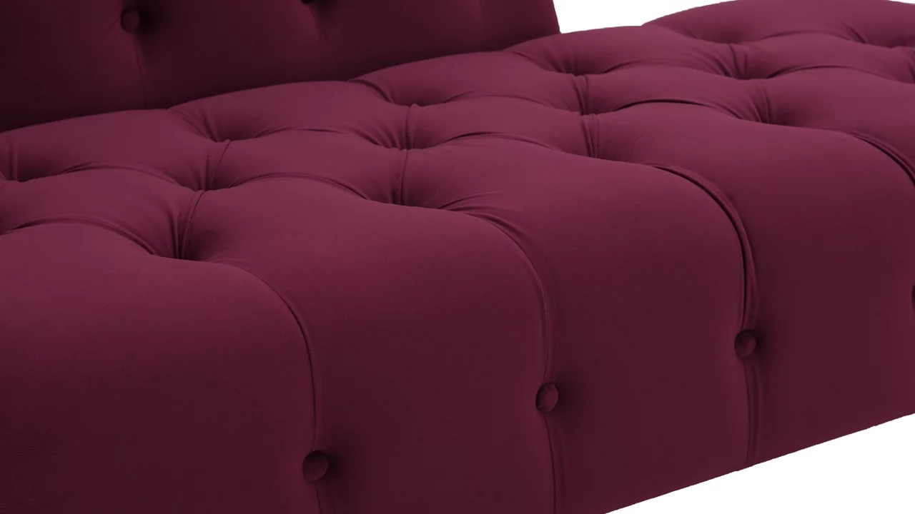 Samuel Tufted Roll Arm Chaise Lounge Burgundy - Radiant Selections