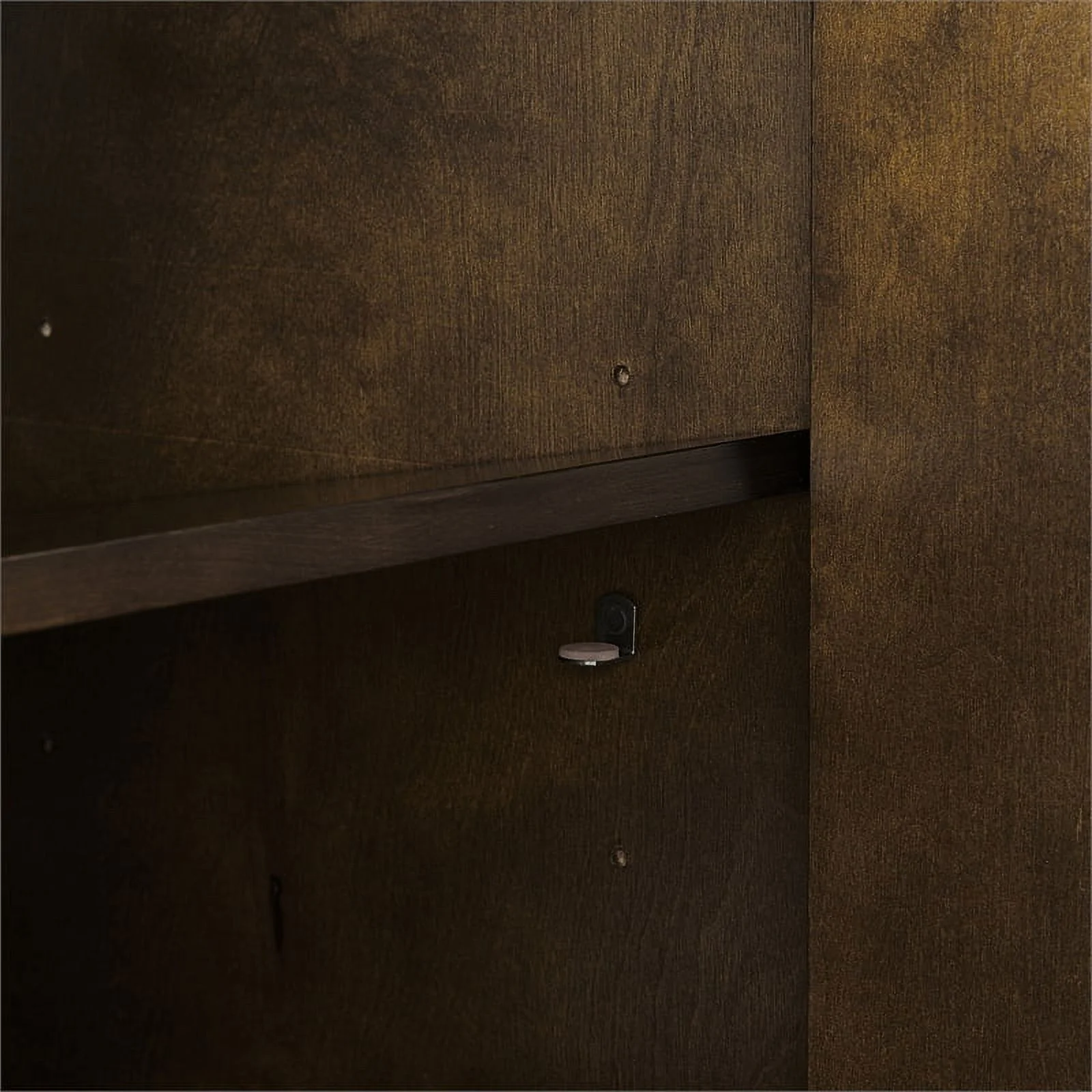 Crosley Furniture Blair Mid-Century Wood/Steel Sideboard in Dark Brown/Gold