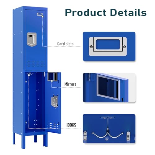 Metal Cabinet Home Office Storage,Lockers,Lockable Employees Metal Locker with Door,54" Height Steel Locker,Lockable Steel Locker for Gym,School,Home