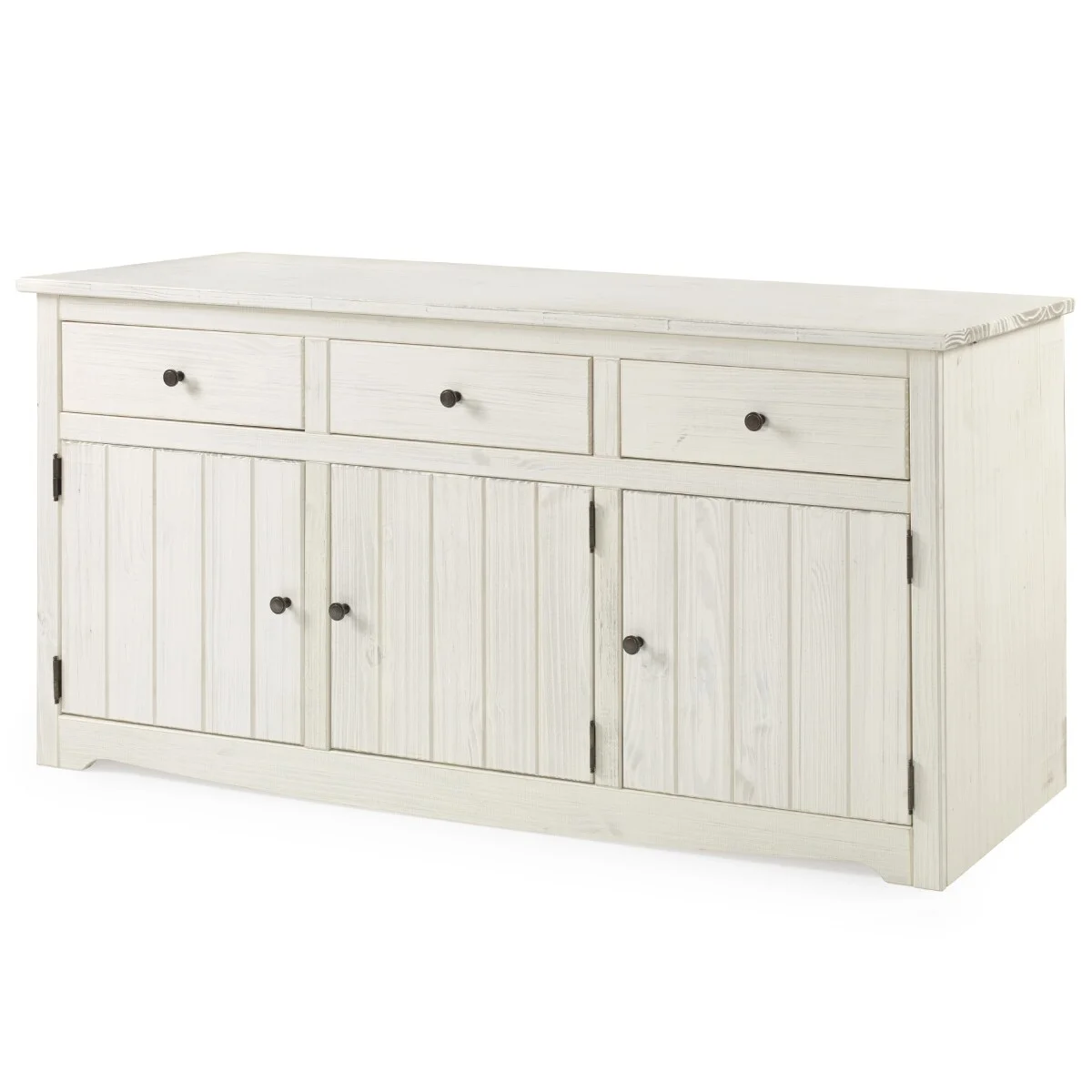 Bridge Brazil Wood Buffet Sideboard White Distressed | Furniture Dash - N/A