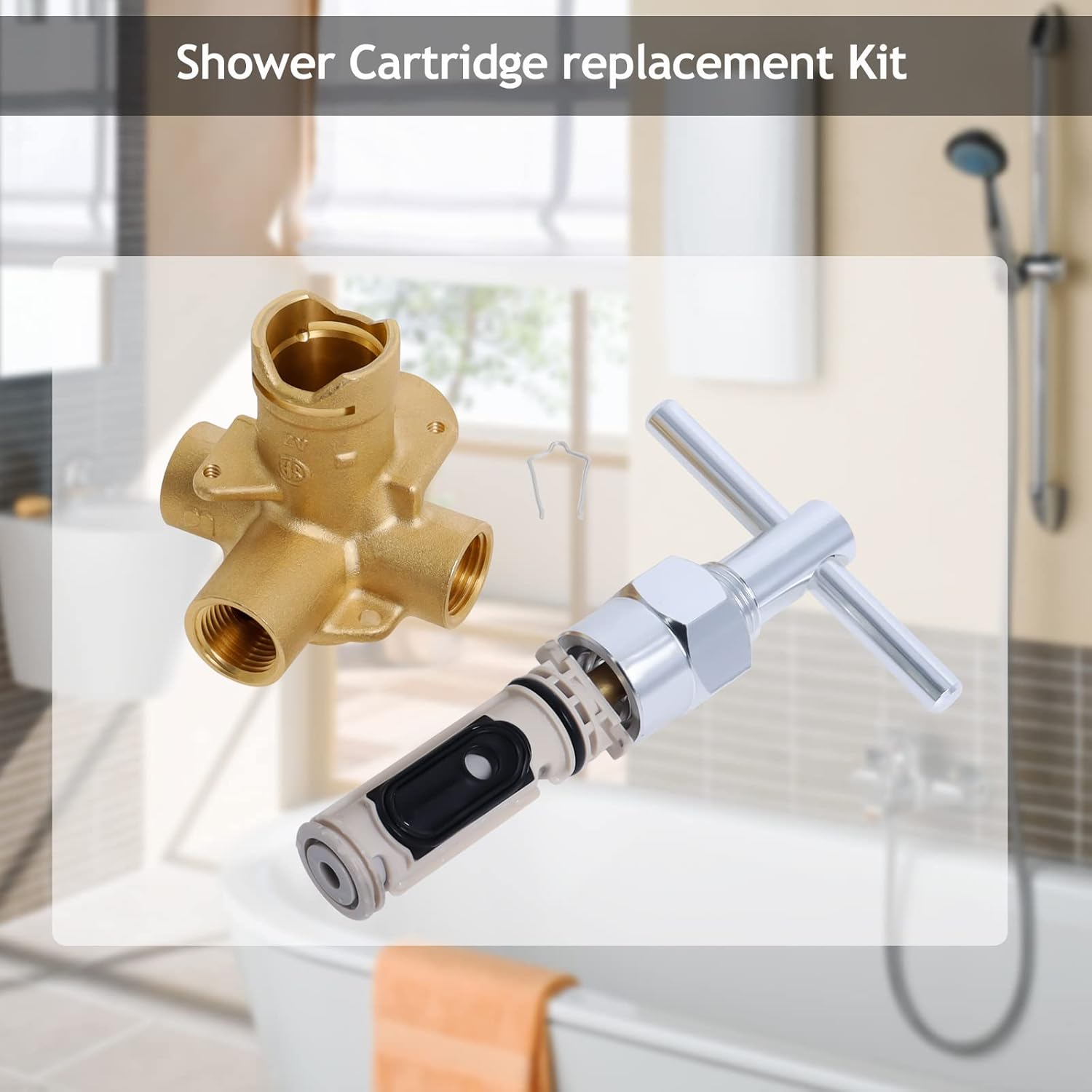 2510 Posi-Temp Valve for Moen Pressure Balance Tub and Shower Valve Replacement Kit with 1222 Posi-Temp Faucet Cartridge 104421 Cartridge Puller
