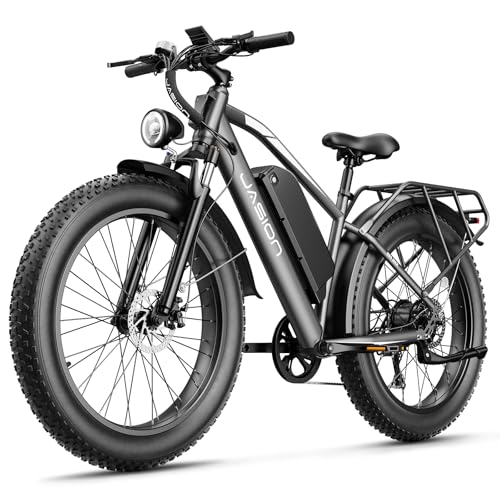 Jasion EB5 MAX Electric Bike for Adults with 1500W Peak Motor, 48V 15Ah (720Wh) Battery Electric Mountain Bike, 26'' x 4'' Fat Tire Ebike