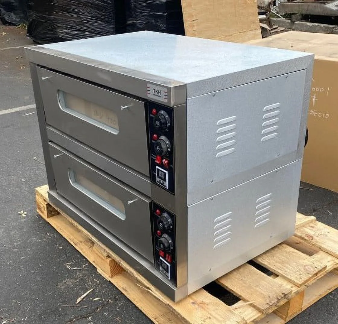 Electric flagstone double Deck Pizza Bakery Oven TKH-2-2D