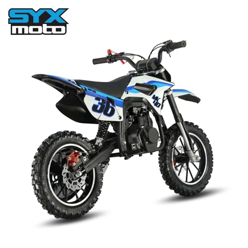 SYX MOTO 40CC 4-Stroke Mini Dirt Bike for Kids and Teens 8-14 Yrs, Gas Powered Off-Road,Pull Start, Safety Throttle Control
