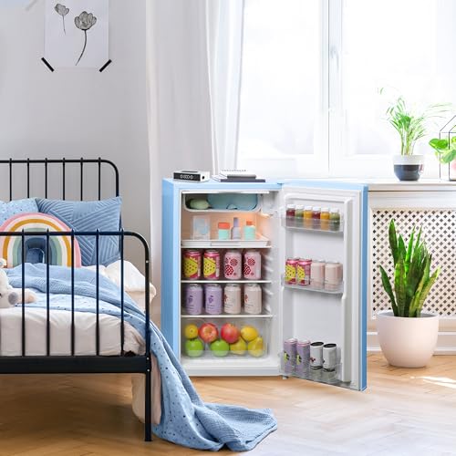 West Bend Mini Fridge with Freezer Retro-Styled for Home Office or Dorm