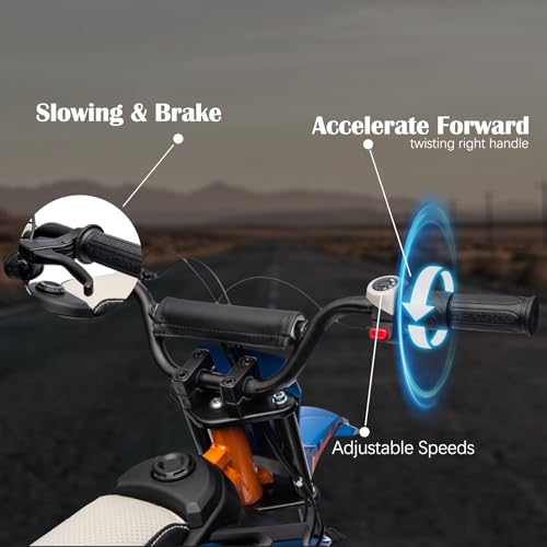 24V Kids Electric Dirt Bike 250W Motor Off-Road Motorcycle, 13.6MPH Fast Speed Powerful Motorcycle for Kids