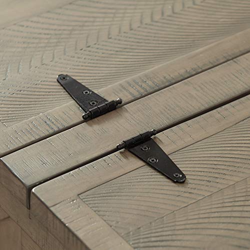 Signature Design by Ashley Valebeck Farmhouse Lift Top Coffee Table with Storage, Distressed Brown & Black Finish