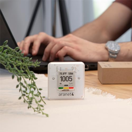 SAF Aranet4 Home: Wireless Indoor Air Quality Monitor for Office or School (CO2, Temperature, Humidity and More) Portable, Battery Powered