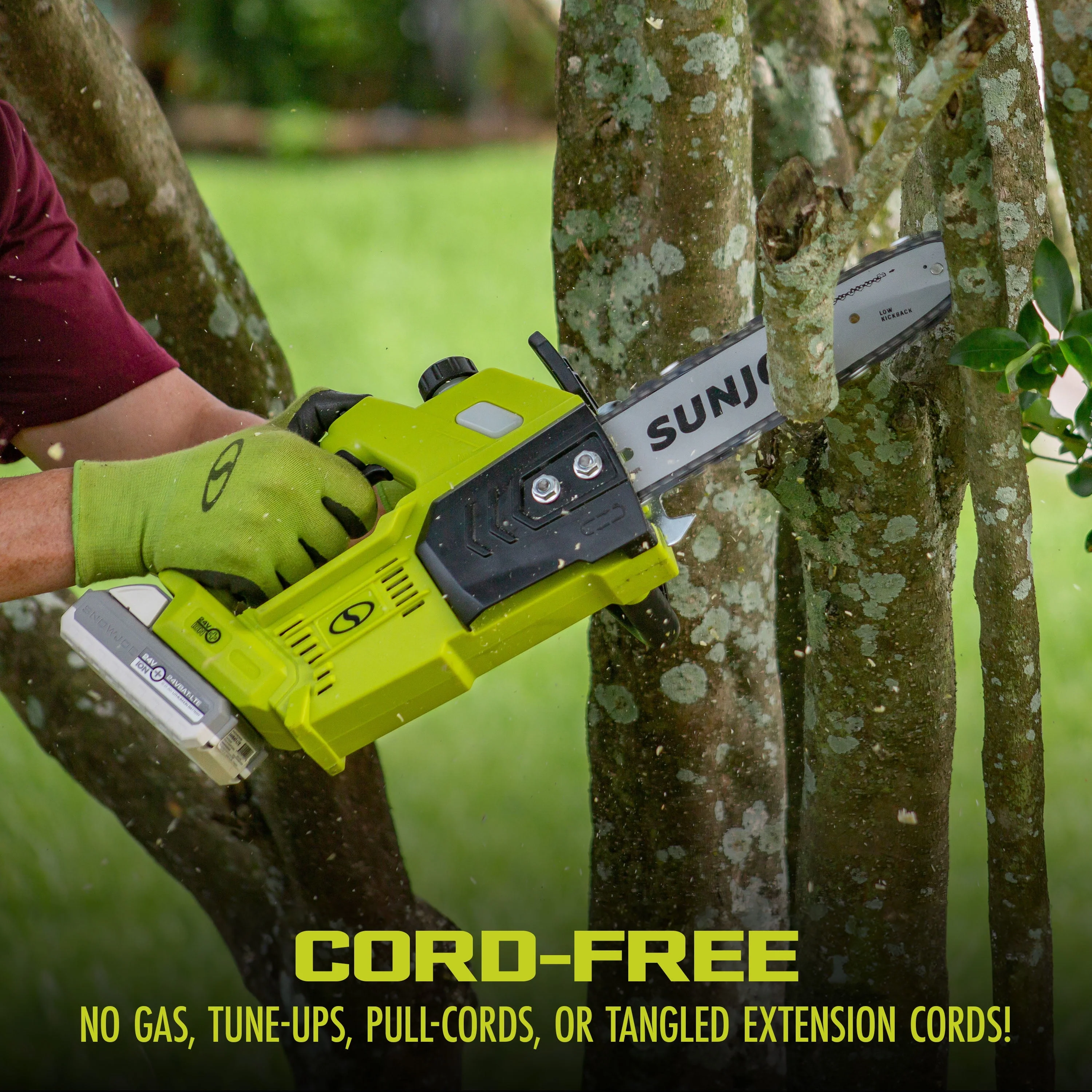 Sun Joe 24V Cordless 10-inch Chainsaw, 4.0-Ah Battery & Charger