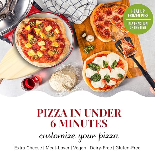 PIEZANO Crispy Crust Pizza Oven by Granitestone – Electric Pizza Oven Indoor Portable, 12 Inch Indoor Pizza Oven Countertop