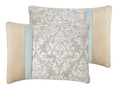 Riverbrook Home 100% Polyester Comforter Set, Queen, Hillcrest - Ivory/Gold, 9 Piece Set
