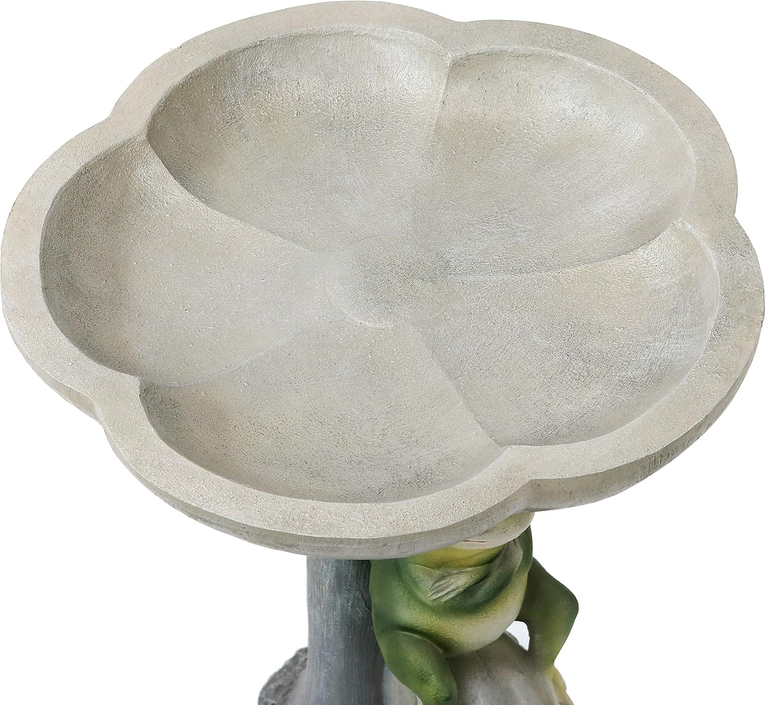 Sunnydaze Whimsical Outdoor Polyresin Bird Bath - Brooding Frog on Stone Garden Bird Bath - Polyresin - 22 Tall - Backyard, Patio, Garden