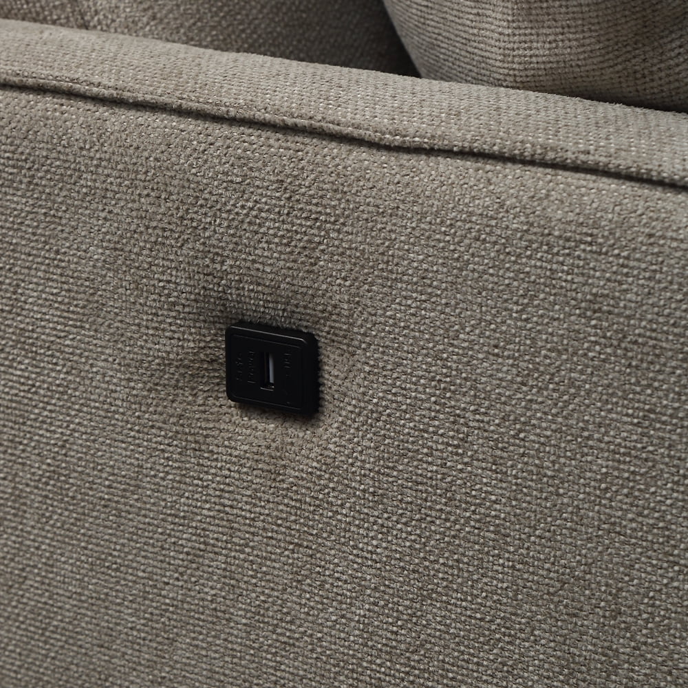CoSoTower Living Space Sofa 2 Seater, Loveseat With Waterproof Fabric Cream, Usb Charge