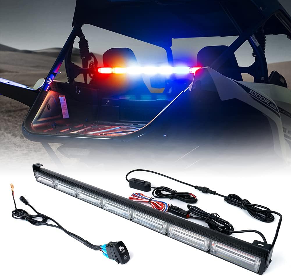 Xprite 30 COB LED Chase Strobe Flashing Light Bar, with Brake, Reverse, Turn Signal Rear Safety Lightbar for UTV Polaris RZR XP 1000 900