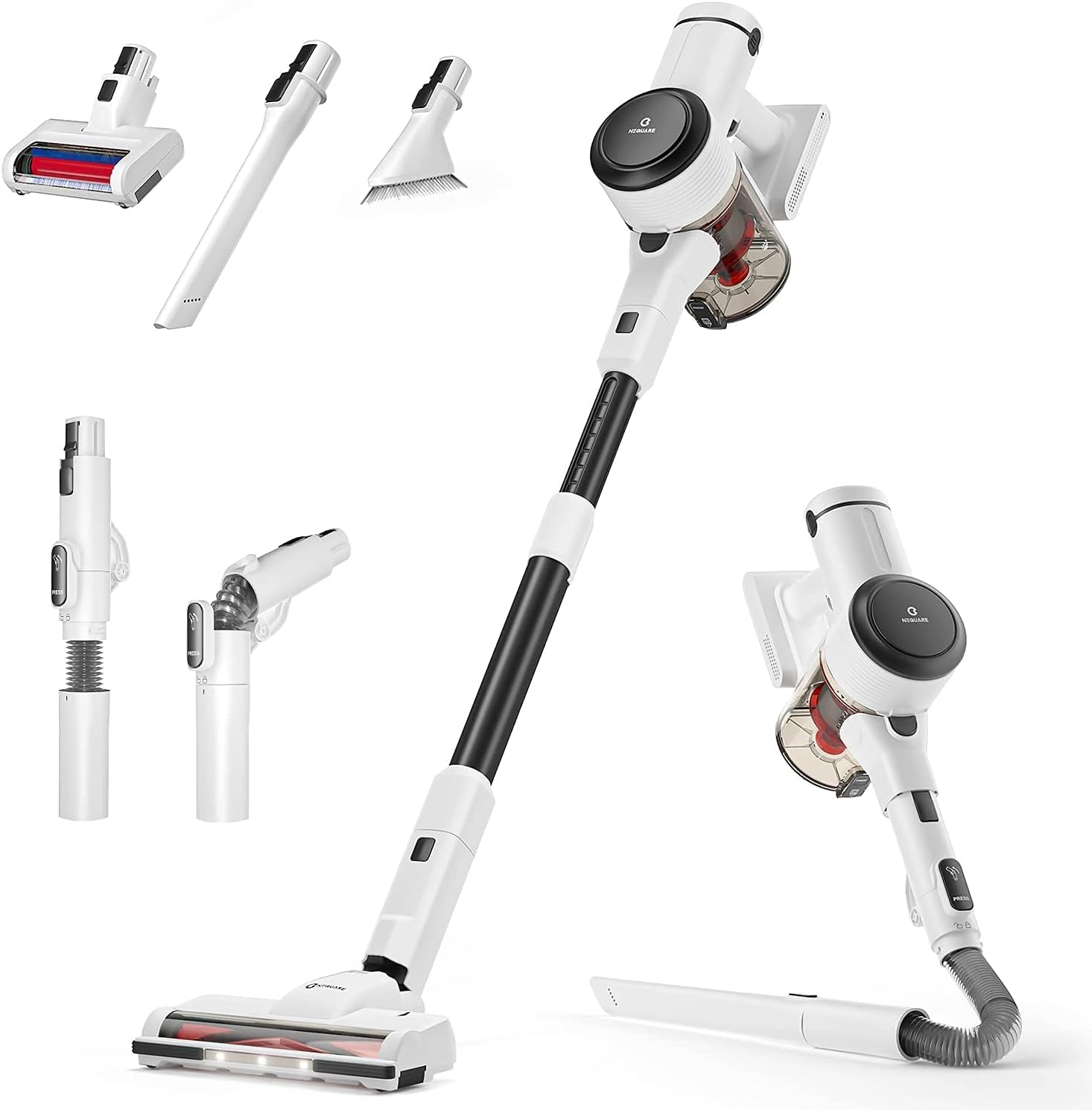 NEQUARE Cordless Vacuum Cleaner, 10 in 1 Vacuum Cleaner with 280W Powerful Suction