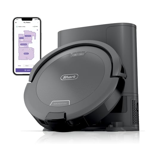 Shark Navigator Robot Vacuum and Self-Empty Base with Bagless 60-Day Capacity Self-Empty Base, SmartPath Navigation, Powerful Pet Hair Pickup