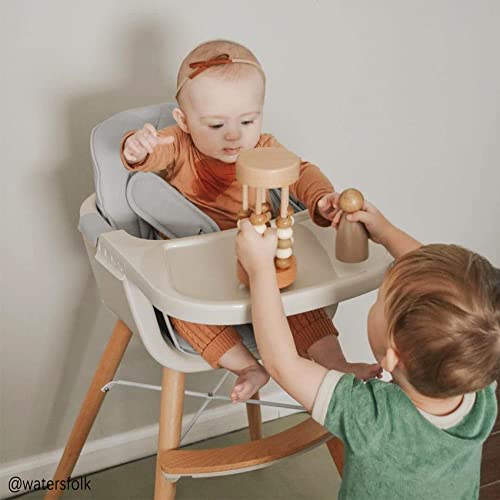3-in-1 Convertible Wooden High Chair,Baby High Chair with Adjustable Legs & Dishwasher Safe Tray, Made of Sleek Hardwood & Premium Leatherette