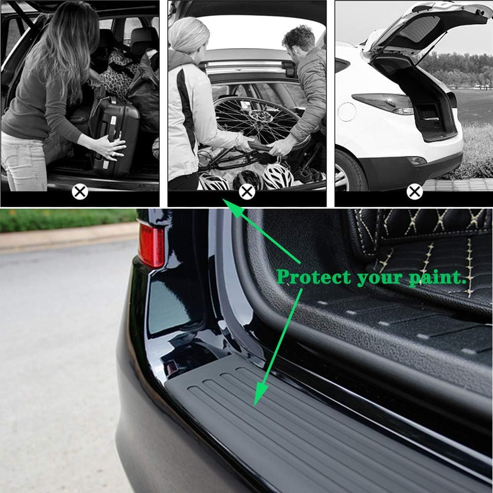 Rear Bumper Protector Guard Universal Black Rubber Scratch-Resistant Trunk Door Entry Guards Accessory Trim Cover for SUV/Cars(35.8Inch) Pack of 2