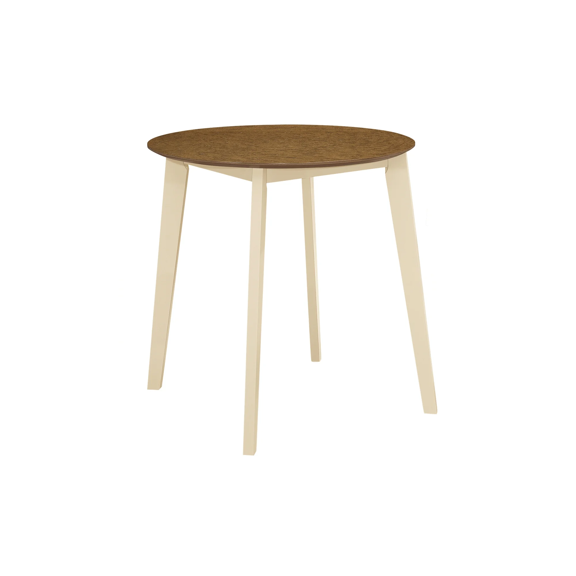 Contemporary Home Living Round Wood Transitional Dining Table – 30” – Oak And Cream