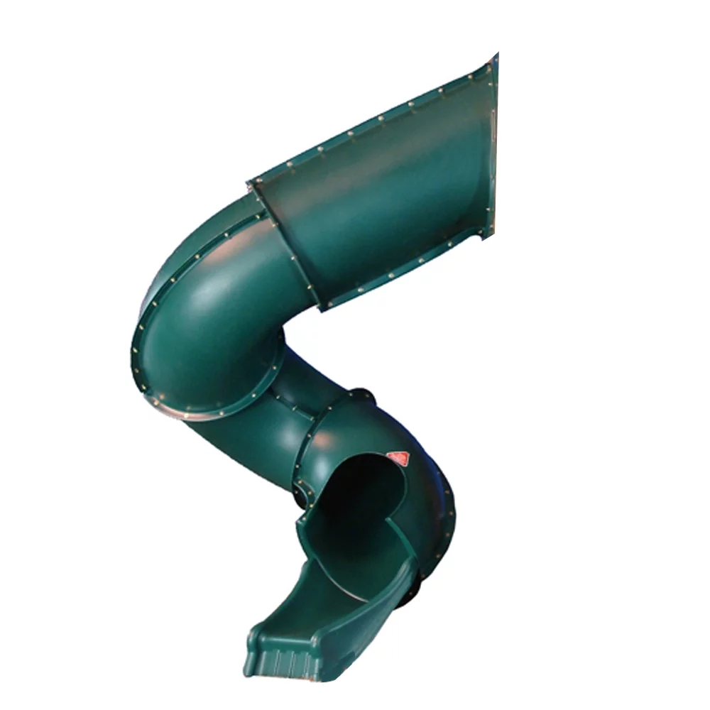 Swing-N-Slide Green Plastic Turbo Tube Slide for Backyard Swing Sets with Lifetime Warranty, For 7 Foot Deck Heights - Radiant Selections