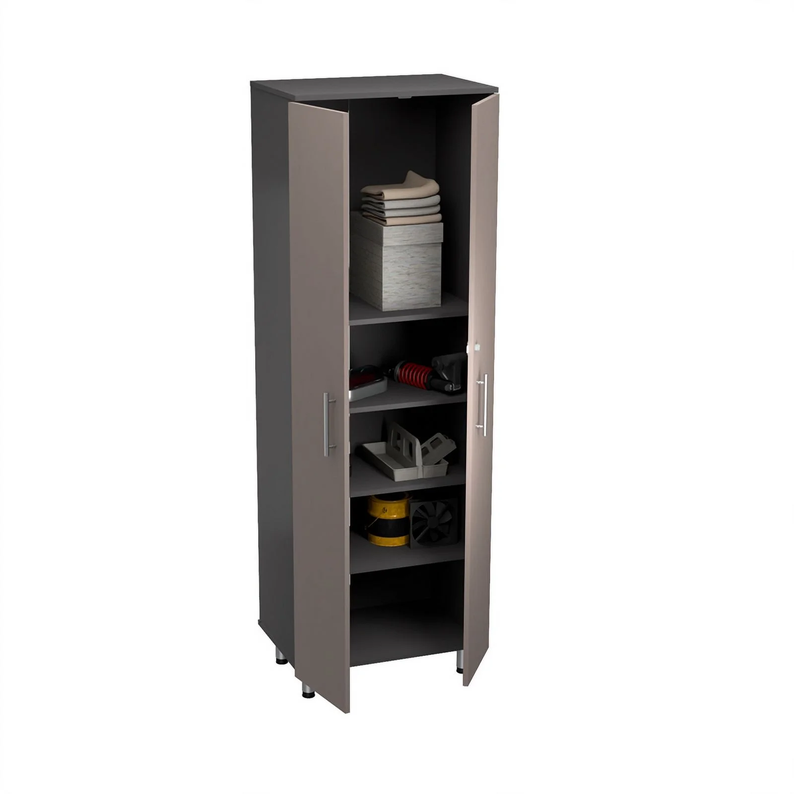 Pemberly Row 2-Door Engineered Wood Storage Garage Cabinet in Taupe