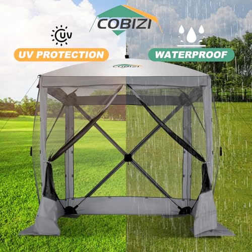 COBIZI 12x12ft Pop up Gazebo Screen Tent Screen House for Camping, Camping Outdoor Screened Gazebo, Canopy Tent