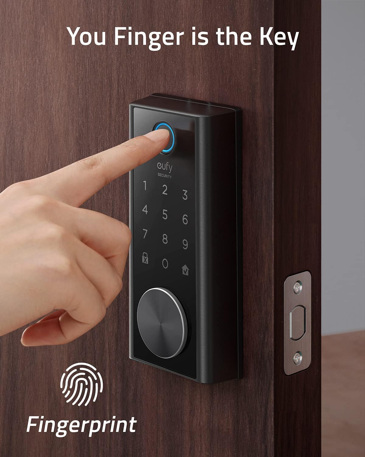 eufy Security Smart Lock Touch & Wi-Fi, Fingerprint Scanner, Keyless Entry Door Lock, Smart Wi-Fi Lock, Bluetooth Electronic Deadbolt