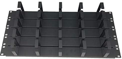 (5 Pack) 1U 5 D-Ring Cable Manager - 19 Inch Horizontal Rack Mount Metal Server Rack Wire Management System (5RCM5PC)
