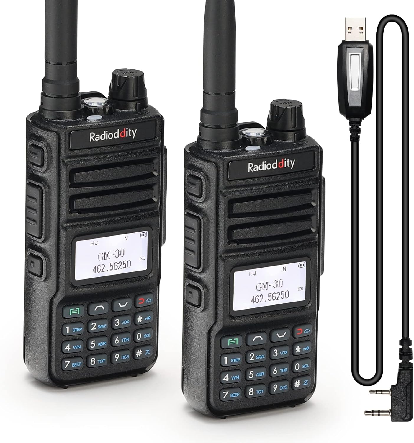 Radioddity GM-30 GMRS Radio, Handheld 5W Long Range Two Way Radio for Adults, GMRS Repeater Capable, with NOAA Scanning & Receiving, Display SYNC