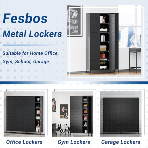 72" Metal Locker for Employees 3 Doors Blue Steel Storage Locker for Office, School, Gym - Metal Storage Cabinets for Home, Office, Gym, School