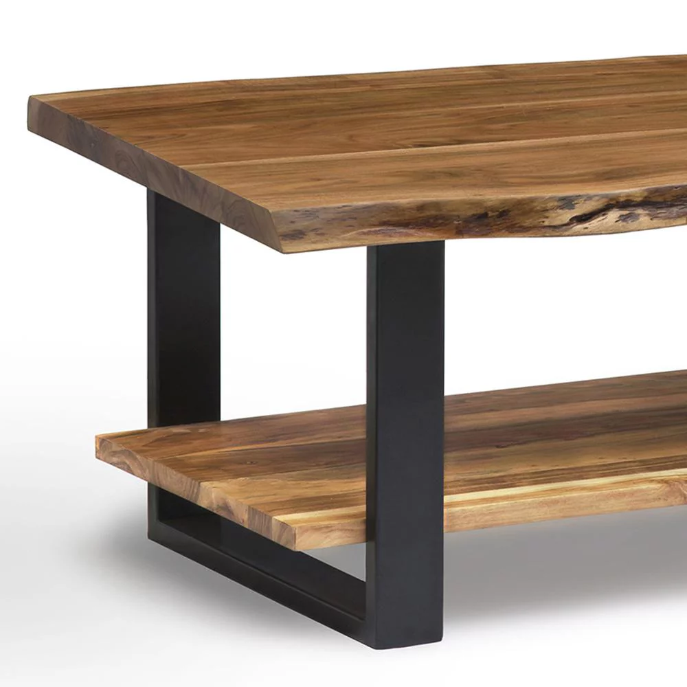 Alpine Natural Live Edge Wood Large Coffee Table