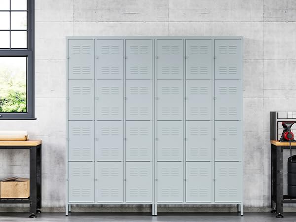 72" Metal Locker for Employees 3 Doors Blue Steel Storage Locker for Office, School, Gym - Metal Storage Cabinets for Home, Office, Gym, School