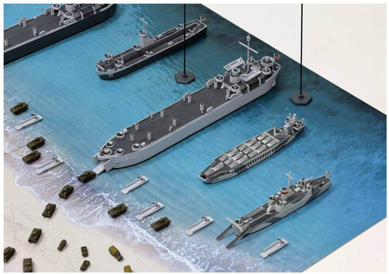 Pit-Road SPS07 WWII Normandy Landing Operation (D-Day) Scene Paper Base 1/700 Scale - Plaza Japan