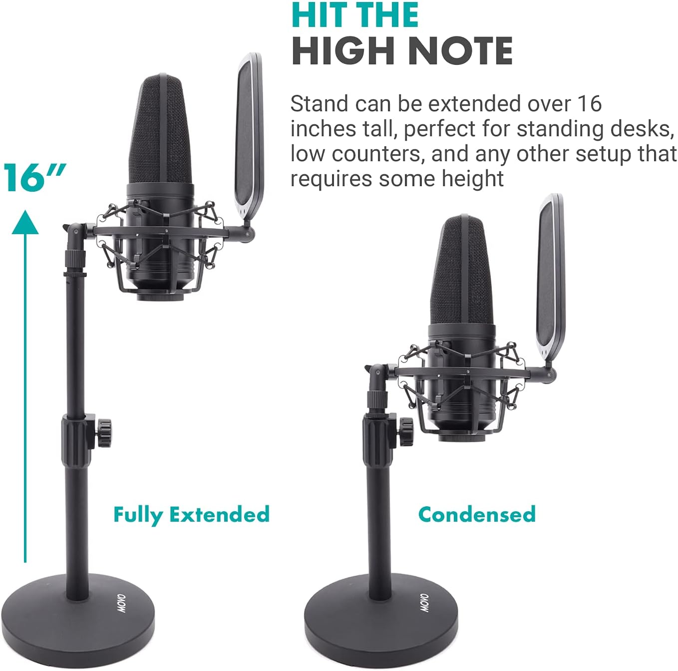 Movo Podcast Equipment Bundle with XLR Wired Microphone, 3.5mm/6.35mm Studio Headphones, and Desktop Mic Stand with Pop Filter