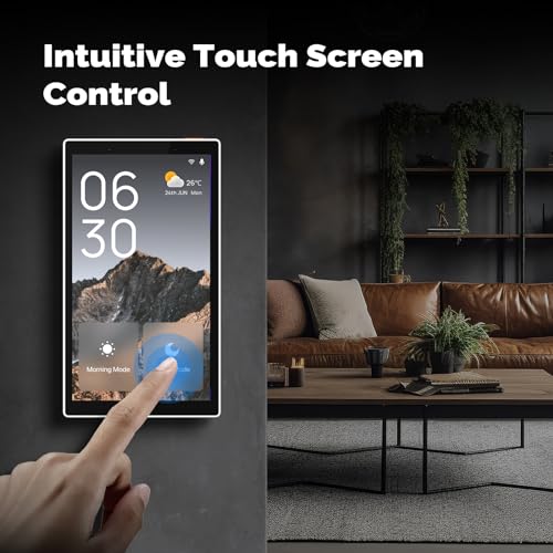 MOES Smart Home Touchscreen Control(1-Switch Panel), In-wall Smart Panel with Alexa Built-in, Compatible with Smart Life devices