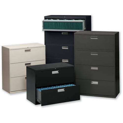 HON 600 Series Three-Drawer Lateral File 30W x 19-1/4d Charcoal