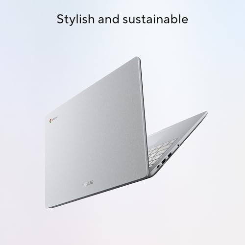 ASUS Chromebook CX15 Laptop, 15.6" FHD Anti-Glare Display, Intel Celeron N4500 Processor, 128GB Storage, 8GB RAM, ChromeOS, Pure Grey