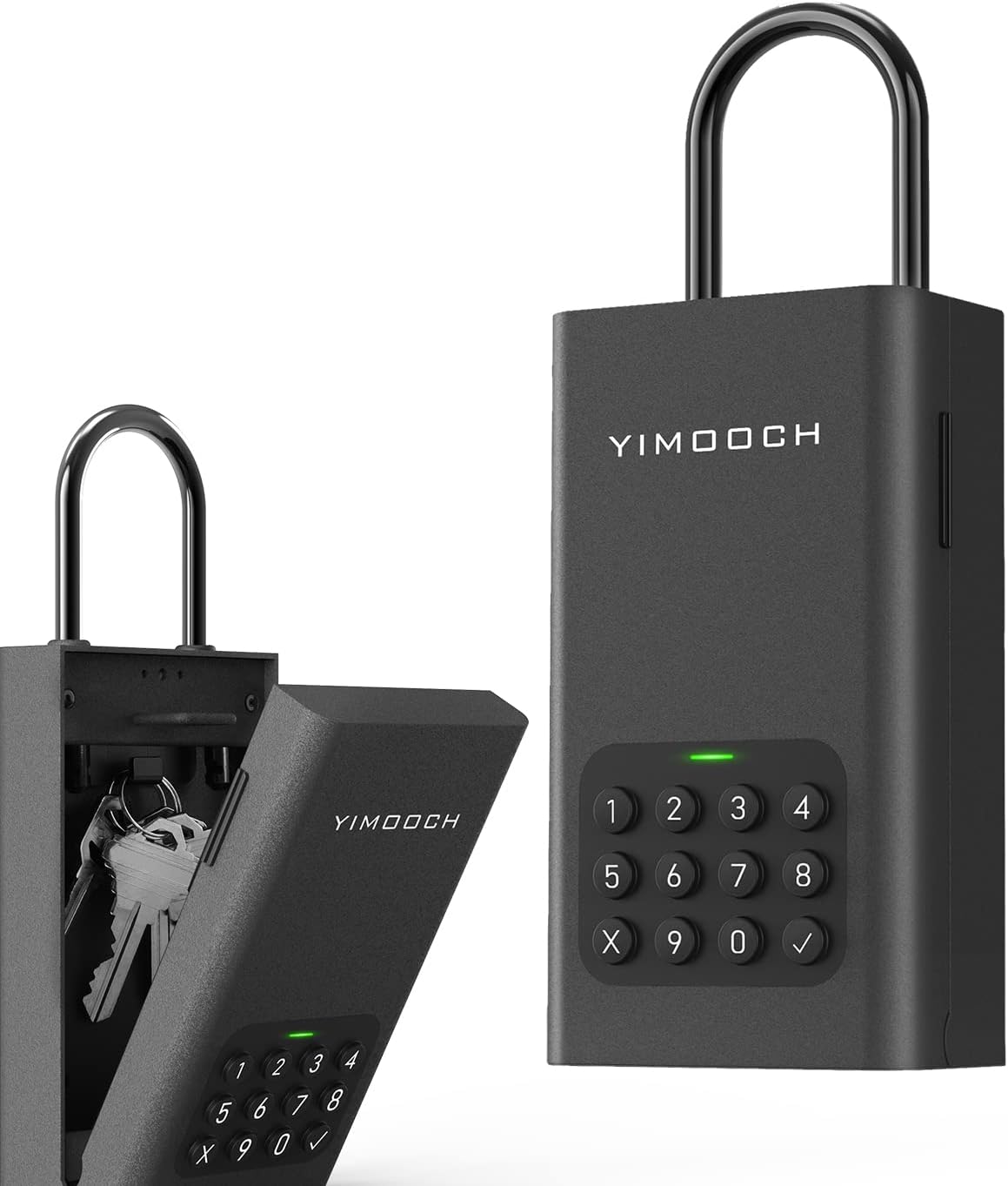 Key Lock Box, YIMOOCH Smart Lock Box for House Keys, Support Bluetooth Remote Access, Outside Door Knob/Wall Mounted for Airbnb hosts, Realtor